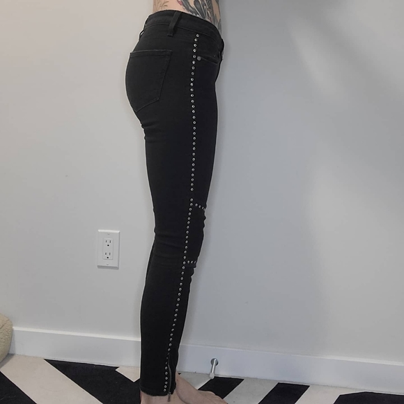 Paige Denim Co. Black Grommet Detail Jeans - Picture 2 of 2